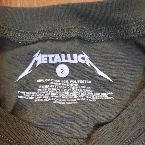 Metallica Olive Green Graphic Tank Top - Picture 2 of 4